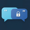 Two chat bubbles with a lock icon signifying encrypted messaging apps