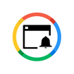 Circle of Google colors with a black and white concept of alerts