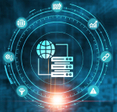 VPS hosting concept of global networking servers connecting