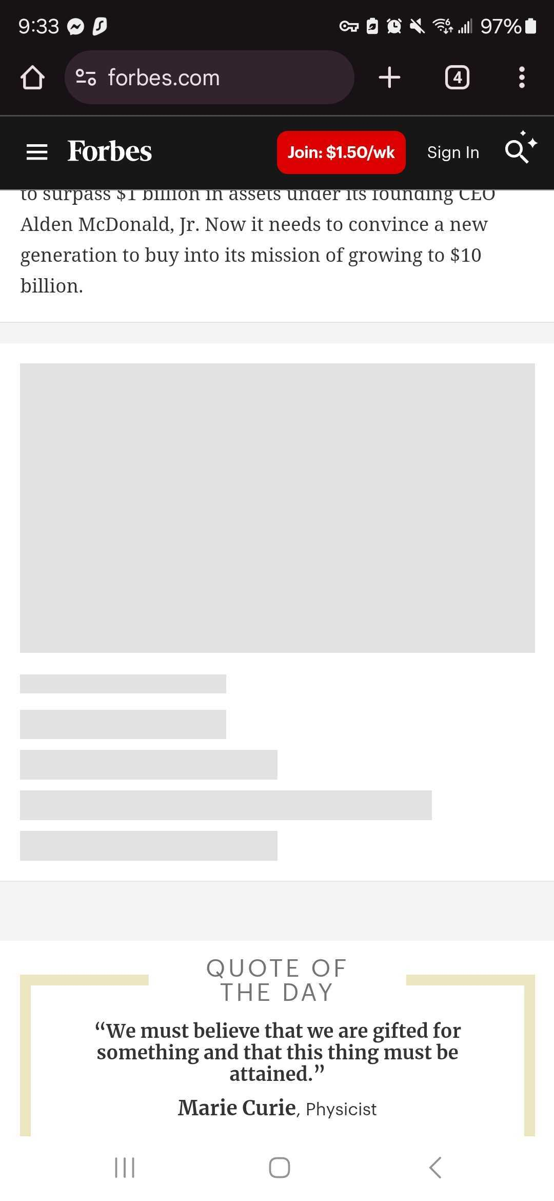 Surfshark CleanWeb blocking Forbes ads on Android