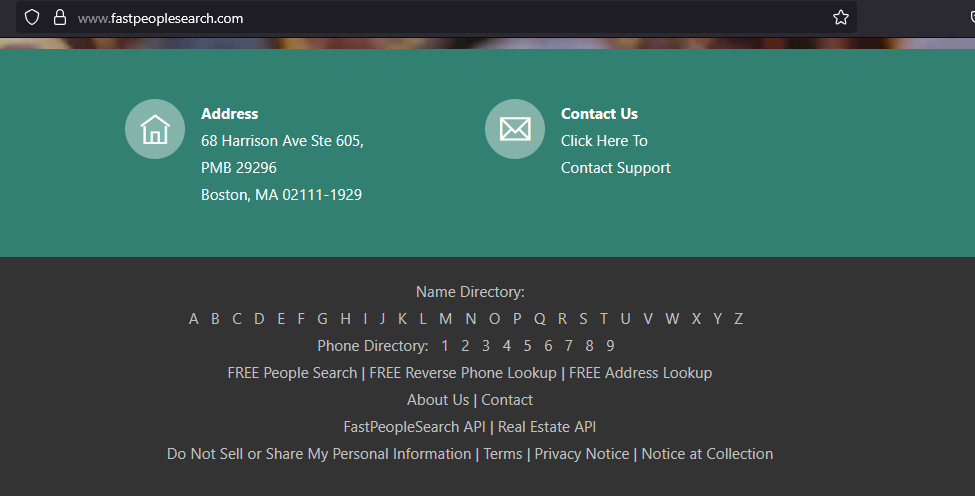 FastPeopleSearch removal step 1