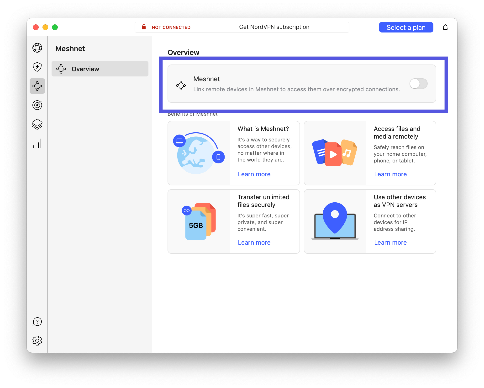 Use NordVPN Meshnet step 2